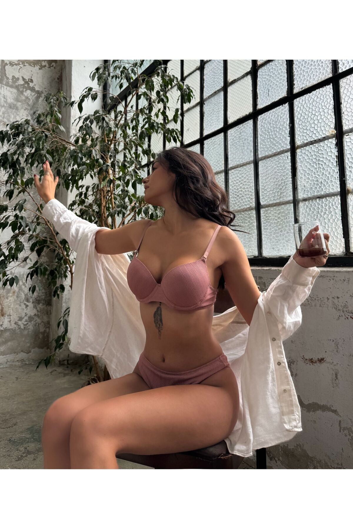 Sexy Şık Rahat Dolgulu Destekli Balenli Sütyenli İç Giyim Sütyen Külot Takım