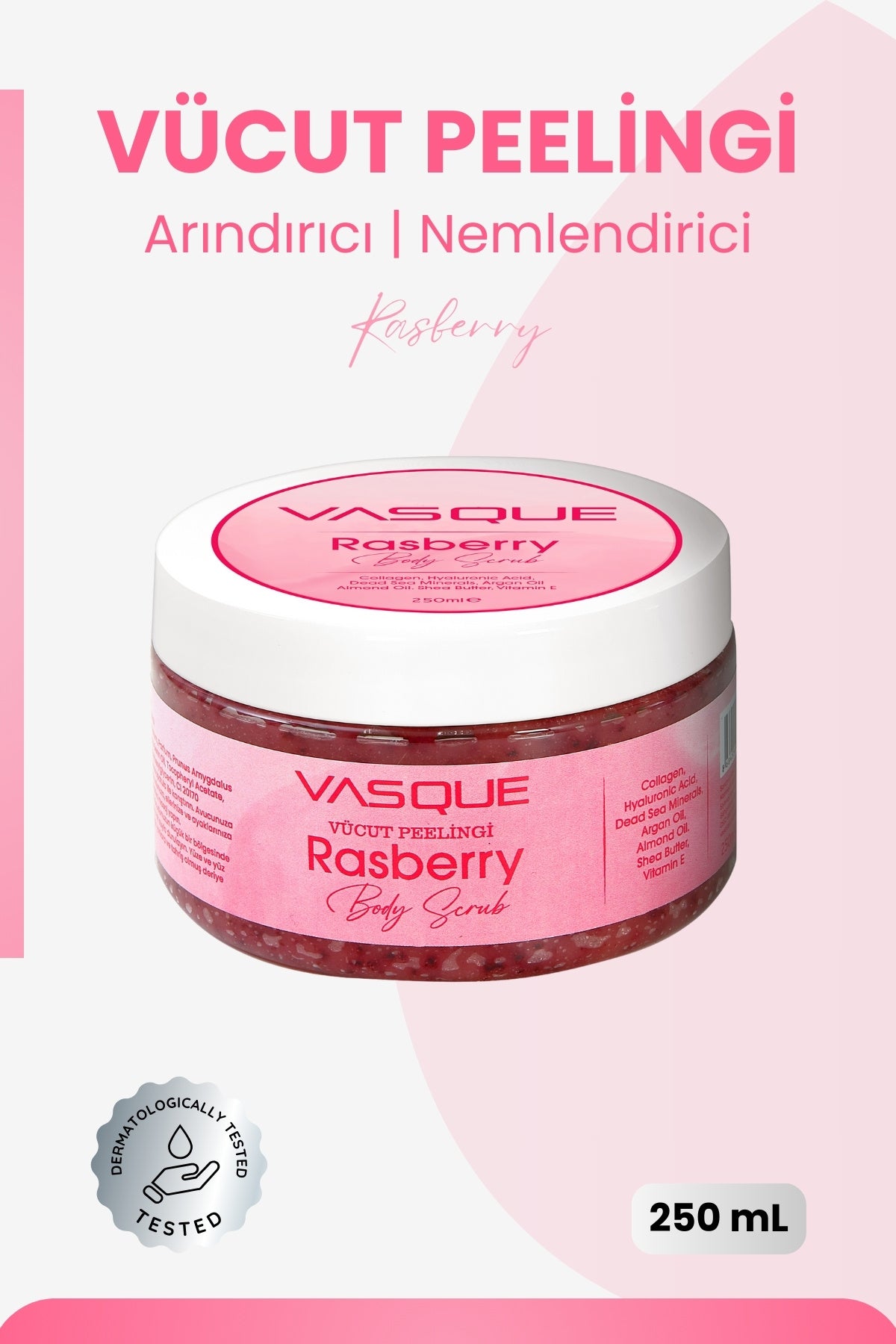 ARINDIRICI VE NEMLENDİRİCİ Rasberry Body Scrub Vücut Peelingi Collagen