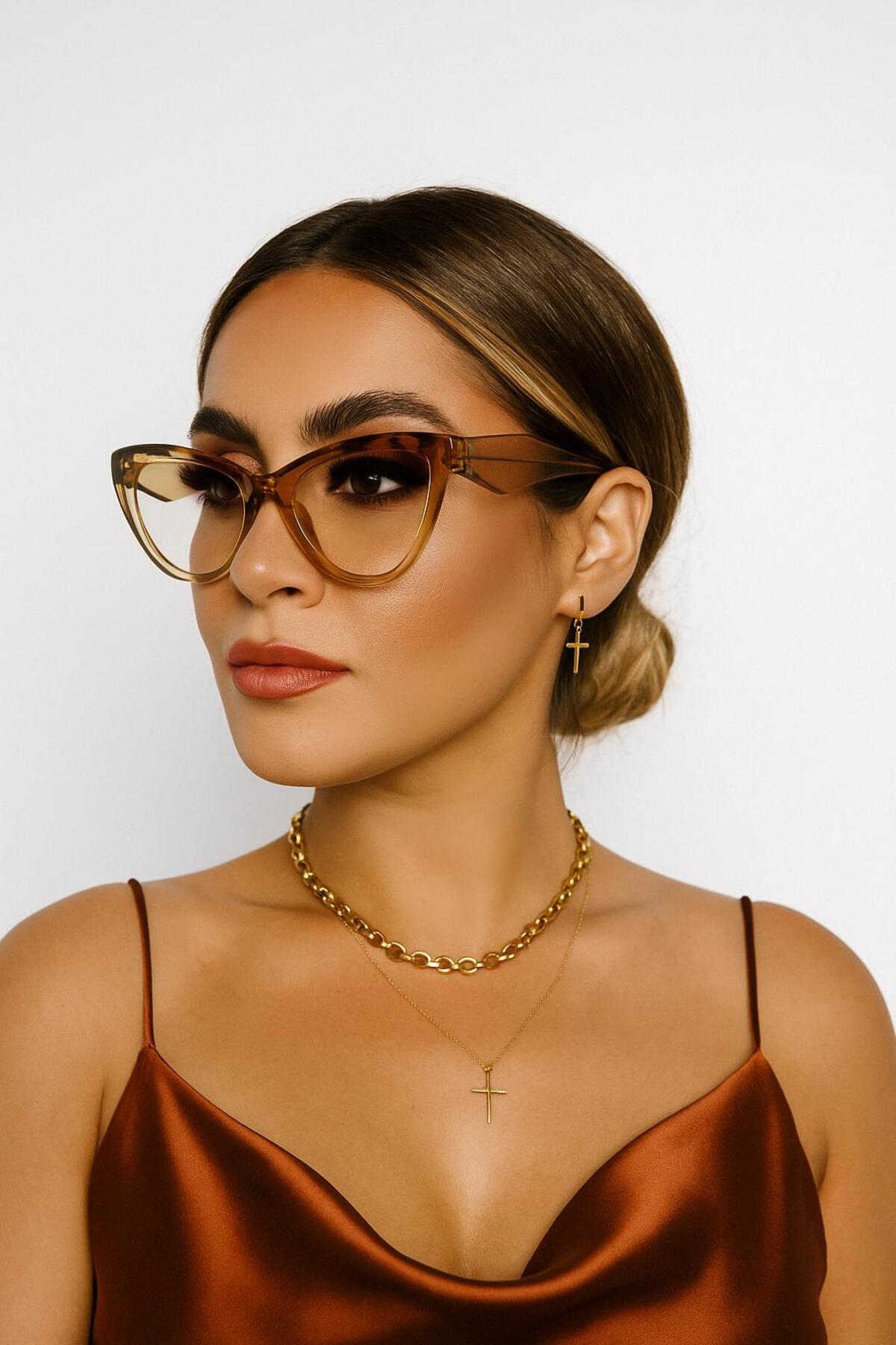 ŞIK Unisex Cateye Retro Güneş Gözlüğü Turuncu