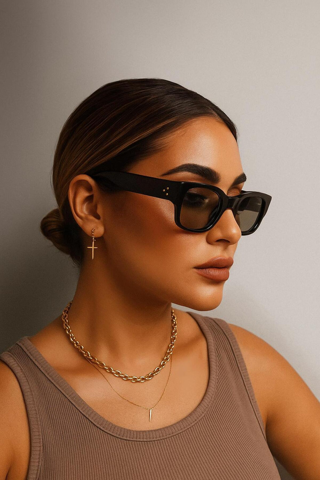MODERN Unisex Cateye Retro Güneş Gözlüğü UV400 Kahverengi