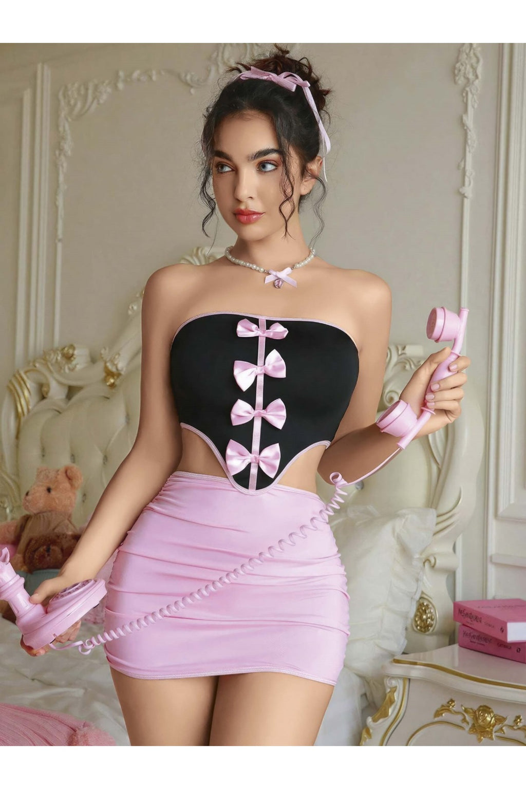 FANTEZİ SEXY KOSTÜM TAKIM Pembe