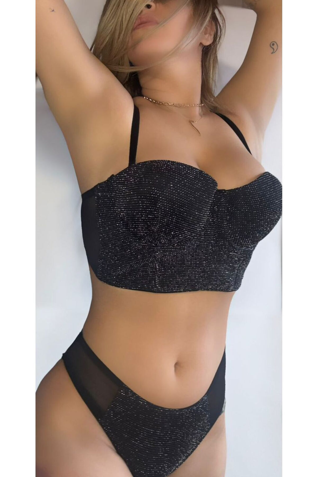 Sexy Günlük Kullanıma Uygun SHEY lı Bralet Büstiyer Sütyen Külot Siyah