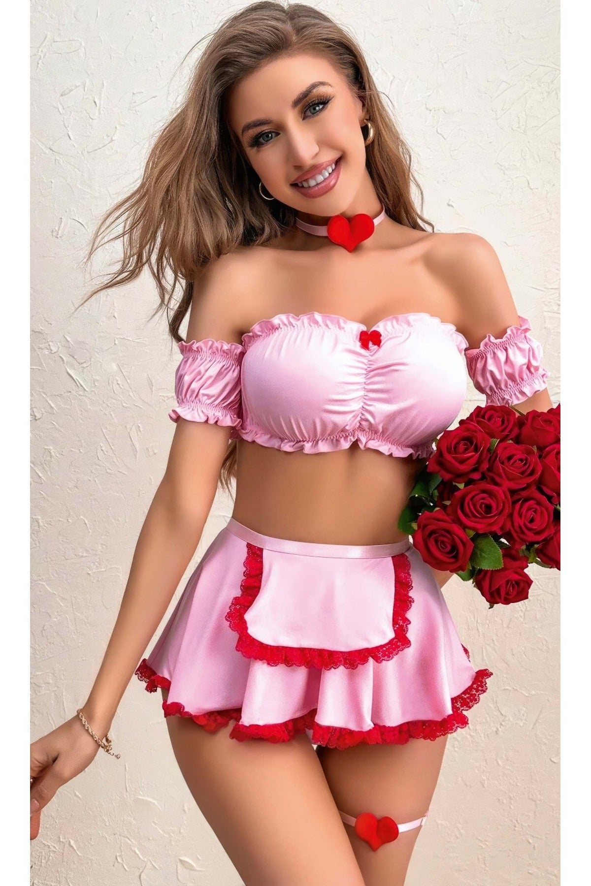 FANTEZİ SEXY KOSTÜM TAKIM Pembe