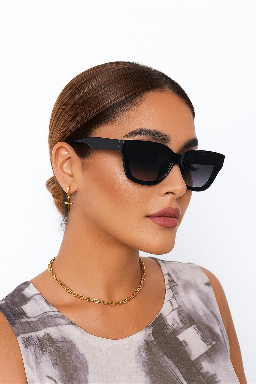 MODERN Unisex Cateye Retro Güneş Gözlüğü UV400 Siyah