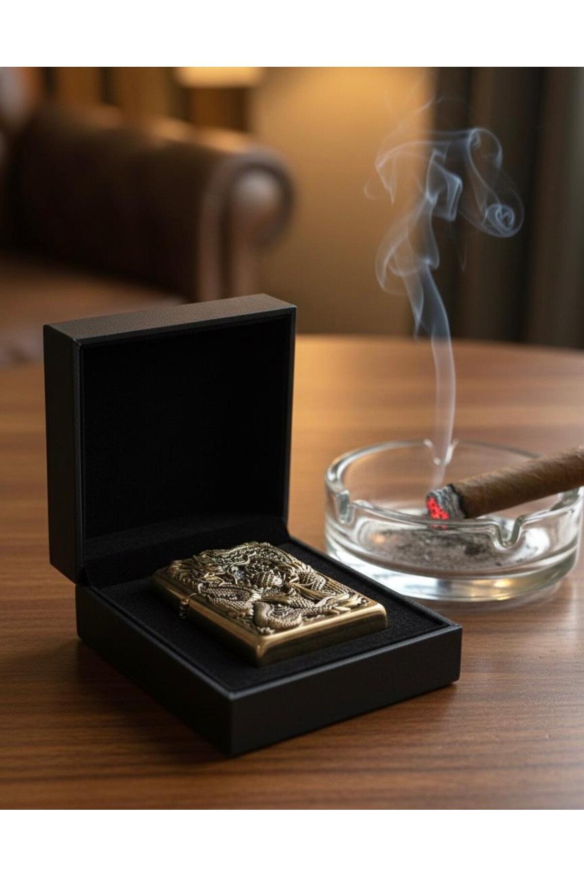 EJDERHA İŞLEMELİ GOLD METAL ÇAKMAK